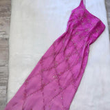 Pink Gorgeous Shiny One Shoulder Fashion Strap Long Satin Ball Gown Evening Dress Party Dress HZ1023