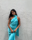 Mint green suspender straps simple elegant long slim fit ball gown evening dress wedding guest dress HZ1023