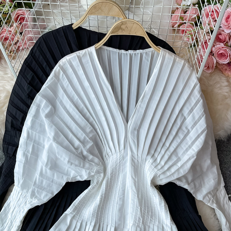 Unique V Neck Long Sleeve Dress Fashion Dress HZ1023