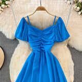 Cute A Line V Neck Short Dress Fashion Dress HZ1023