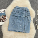 High waist slim A-line skirt versatile Hip Wrap short skirt HZ1023