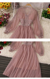 Cute Lace Long Sleeve Dress Fashion Dress HZ1023