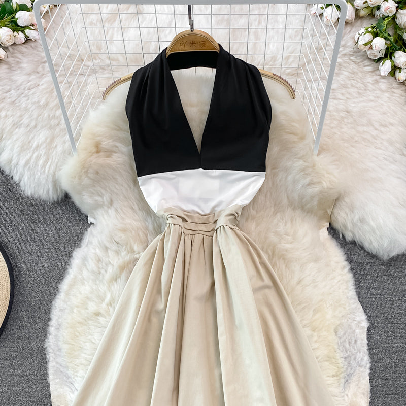 Stylish Halterneck Backless Dress A Line Fashion Dress HZ1023