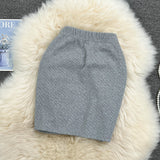 Versatile split hip short skirt women's sexy slim A-line skirt HZ1023