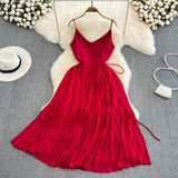 Edge fake style beach skirt sexy backless large Pleated Dress HZ1023