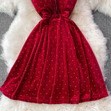 Sexy V Neck Short A Line Dress Fashion Dress HZ1023