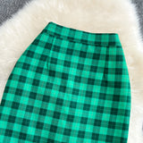 Age reducing college style leisure plaid skirt A-line skirt Hip Wrap Skirt HZ1023