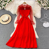 Elegant A Line Long Sleeve Dress See Through Dress HZ1023