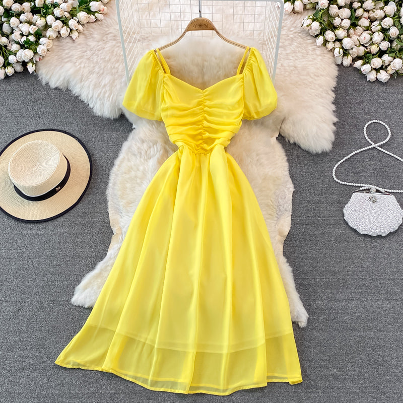 Cute A Line V Neck Short Dress Fashion Dress HZ1023