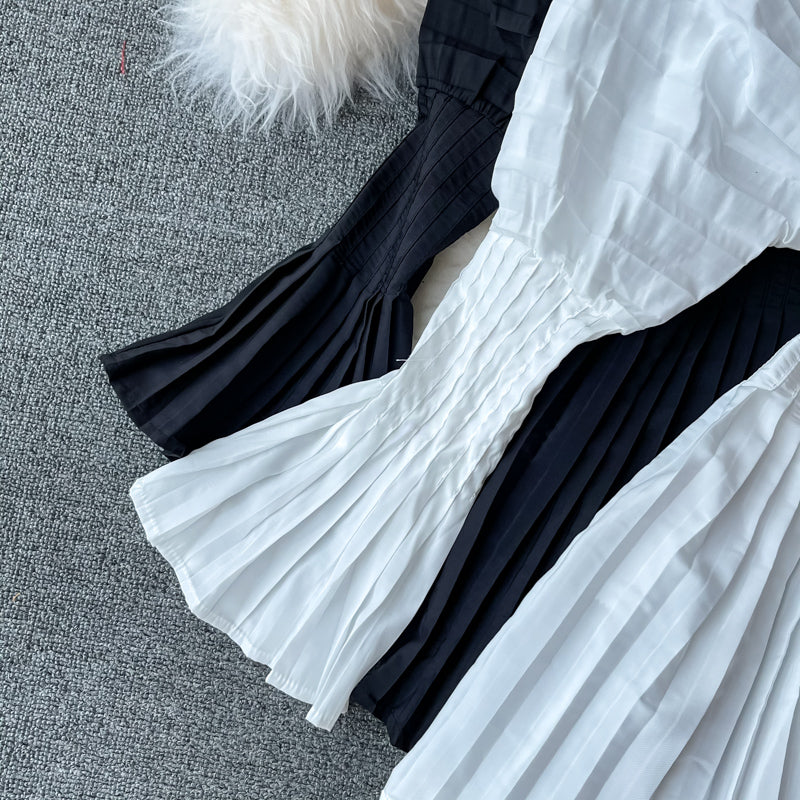 Unique V Neck Long Sleeve Dress Fashion Dress HZ1023