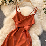 Cute Satin Short A Line Dress Fashion Dress HZ1023