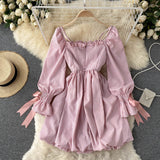 Cute Plaid Long Sleeve Dress Fashion Dress HZ1023