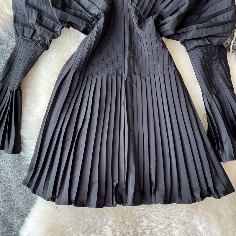 Unique V Neck Long Sleeve Dress Fashion Dress HZ1023