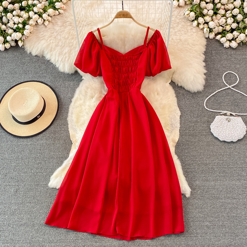 Cute A Line V Neck Short Dress Fashion Dress HZ1023