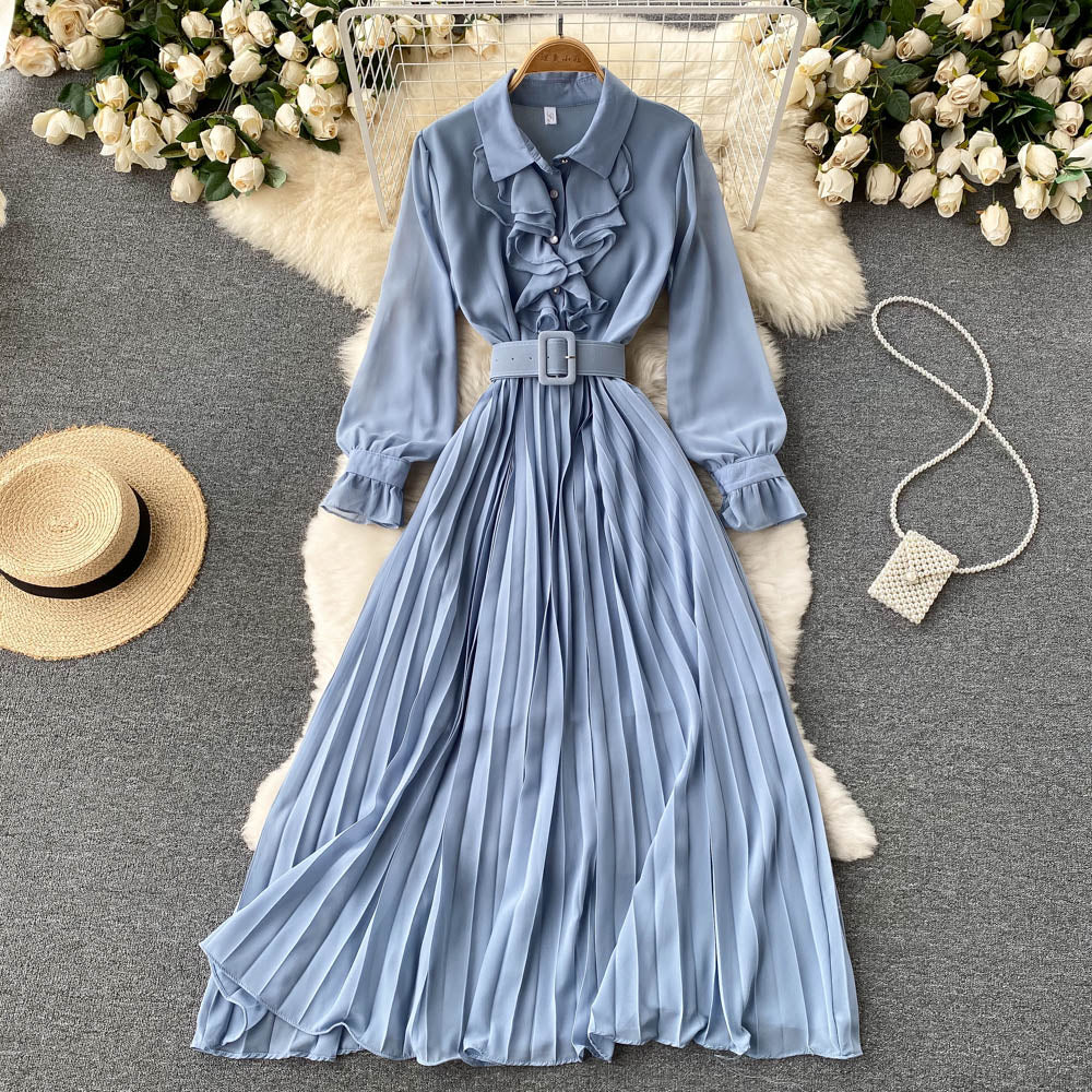 Elegant Chiffon Long Sleeve Dress Fashion Dress HZ1023
