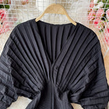Unique V Neck Long Sleeve Dress Fashion Dress HZ1023