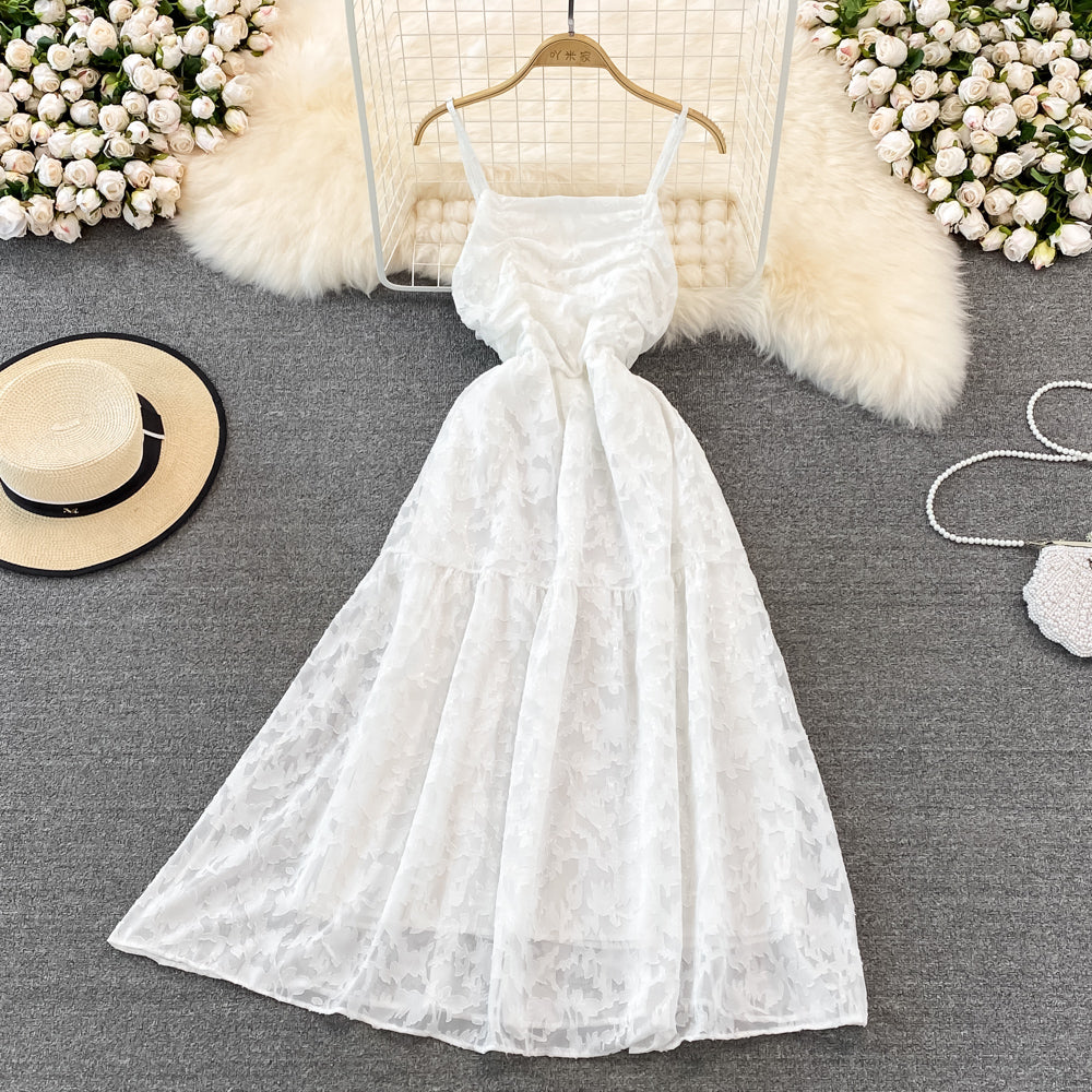 High waist slim A-line lace dress HZ1023