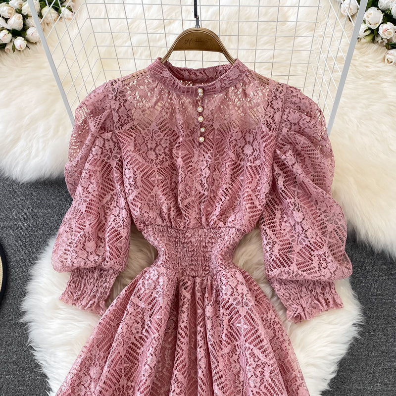 Cute Lace A Line Dress Lace Fashion Dress HZ1023