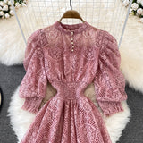 Cute Lace A Line Dress Lace Fashion Dress HZ1023