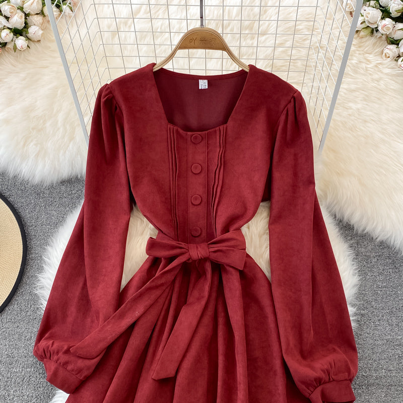 Cute A Line Long Sleeve Dress Fashion Dress HZ1023