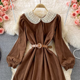 Sweet Lace Long Sleeve Dress A Line Fashion Dress HZ1023