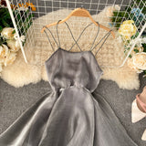 Gray Tulle Short Dress A Line Backless Dress HZ1023