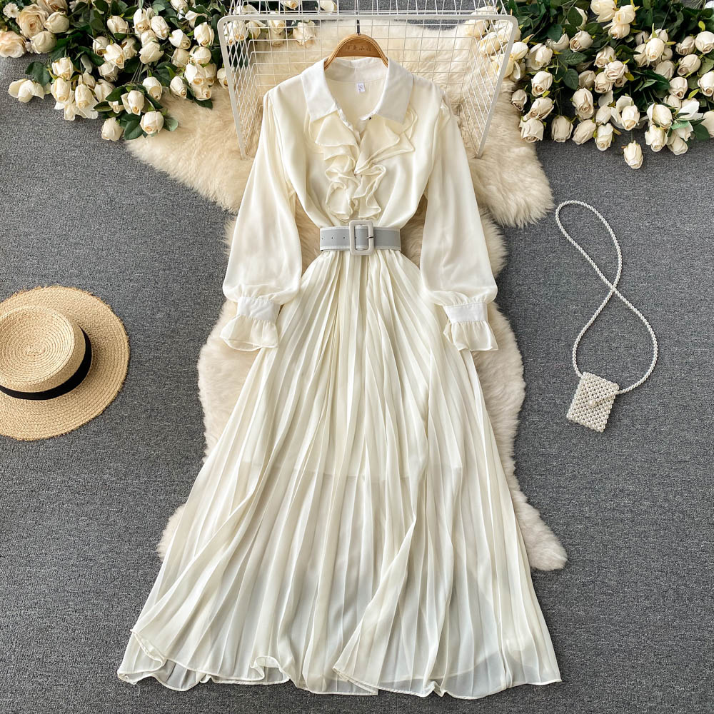 Elegant Chiffon Long Sleeve Dress Fashion Dress HZ1023