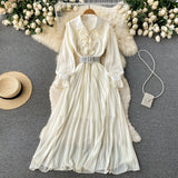 Elegant Chiffon Long Sleeve Dress Fashion Dress HZ1023