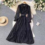 Elegant Chiffon Long Sleeve Dress Fashion Dress HZ1023