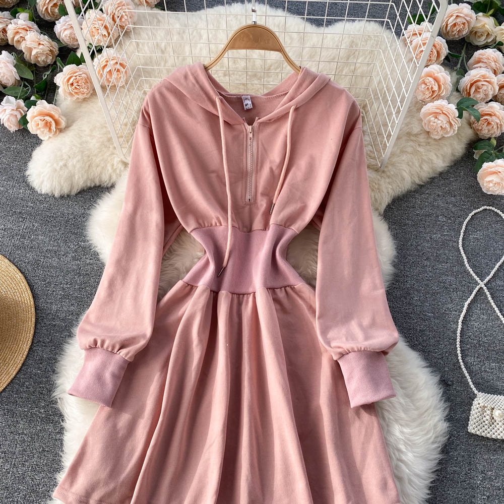 Casual Hooded A Line Dress HZ1023