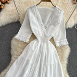 Cute V-Neck Fringed Dress A Line Fashion Dress HZ1023