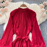Simple Chiffon Long Sleeve Dress A Line Fashion Dress HZ1023