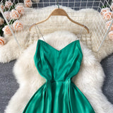 Cute A Line Irregular Dress Green Fashion Dress HZ1023