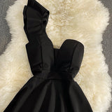 Cute A Line Short Dress One Shoulder Dress HZ1023