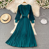 Elegant V Neck Long Sleeve Dress A Line Fashion Dress HZ1023
