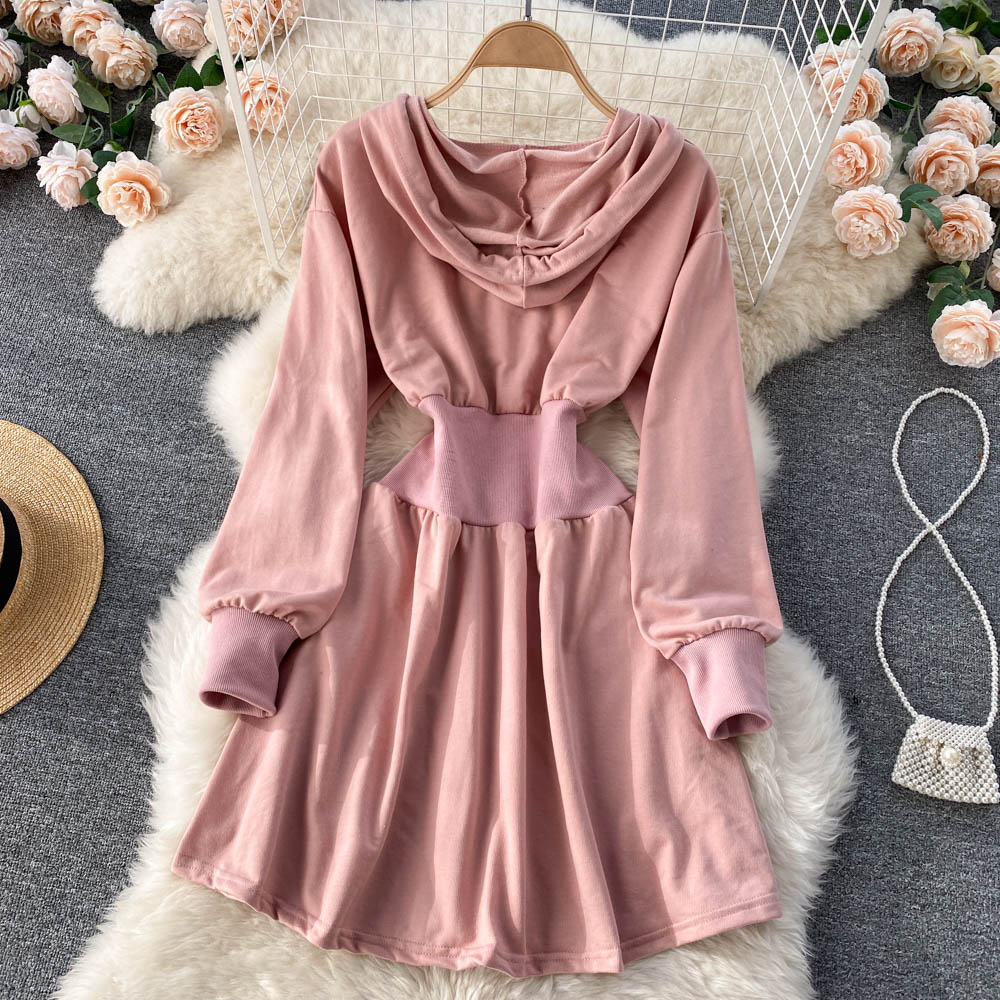 Casual Hooded A Line Dress HZ1023