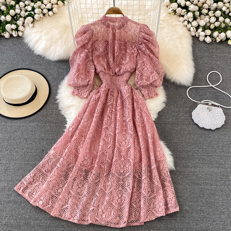 Cute Lace A Line Dress Lace Fashion Dress HZ1023