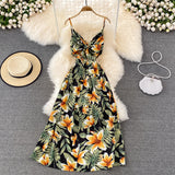 Cute V Neck Floral Dress With Bow Fashion Dress HZ1023