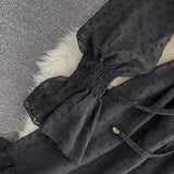 Cute A Line Long Sleeve Dress Black Dress HZ1023