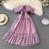 Purple A Line Short Dress Off Shouler Party Dress HZ1023