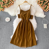 Cute Bow Velvet Backless Dress Fashion Dress HZ1023