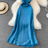 Simple Satin Short Dress Fashion Dress HZ1023