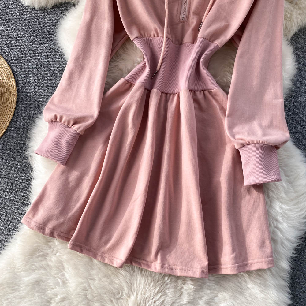 Casual Hooded A Line Dress HZ1023