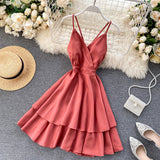 Cute V Neck Short Dress A Line Fashion Dresses HZ1023