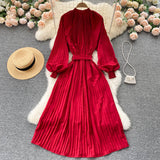 Simple Chiffon Long Sleeve Dress A Line Fashion Dress HZ1023