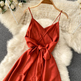 Cute V Neck Short A Line Dress Fashion Dress HZ1023