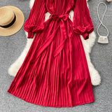 Simple Chiffon Long Sleeve Dress A Line Fashion Dress HZ1023