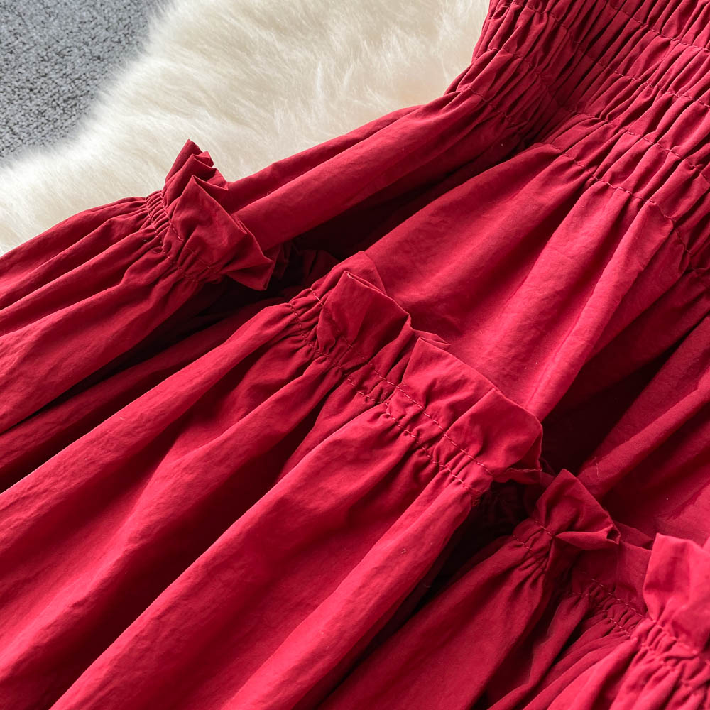 Red A Line Short Dress Fashion Girl Dress HZ1023