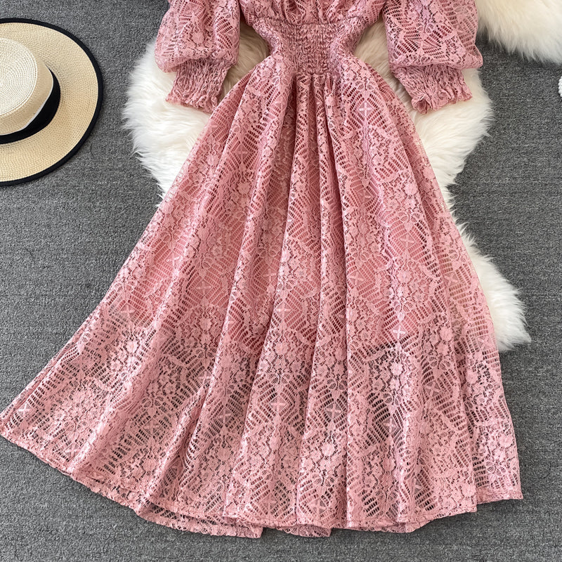 Cute Lace A Line Dress Lace Fashion Dress HZ1023