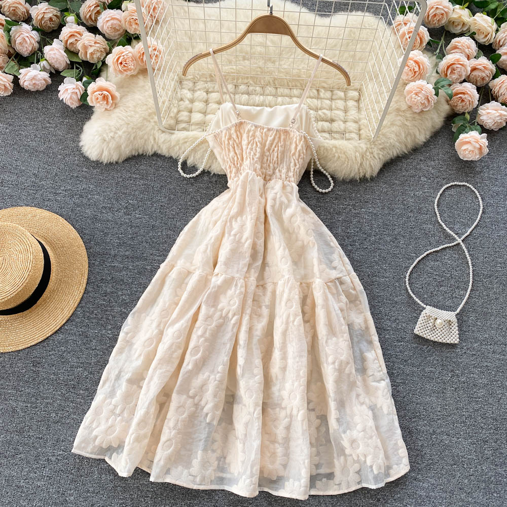 Sweet A Line Spaghetti Dress Fashion Dress HZ1023